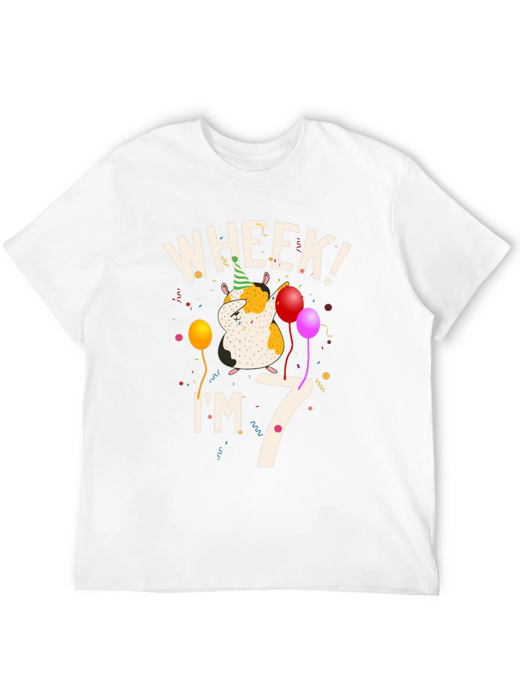 Wheek Im 7 Guinea Pig Birthday T-Shirt