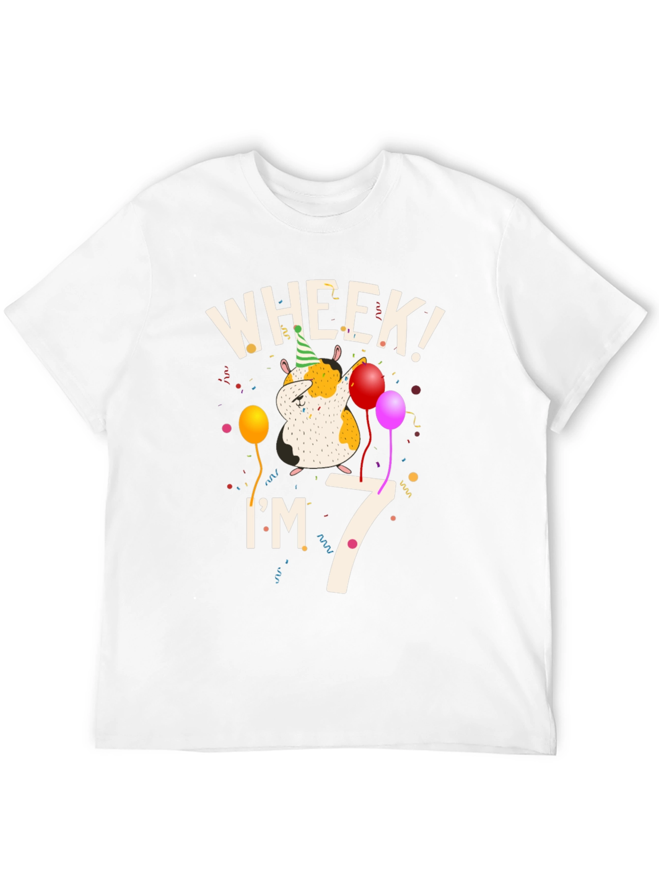 Wheek Im 7 Guinea Pig Birthday T-Shirt