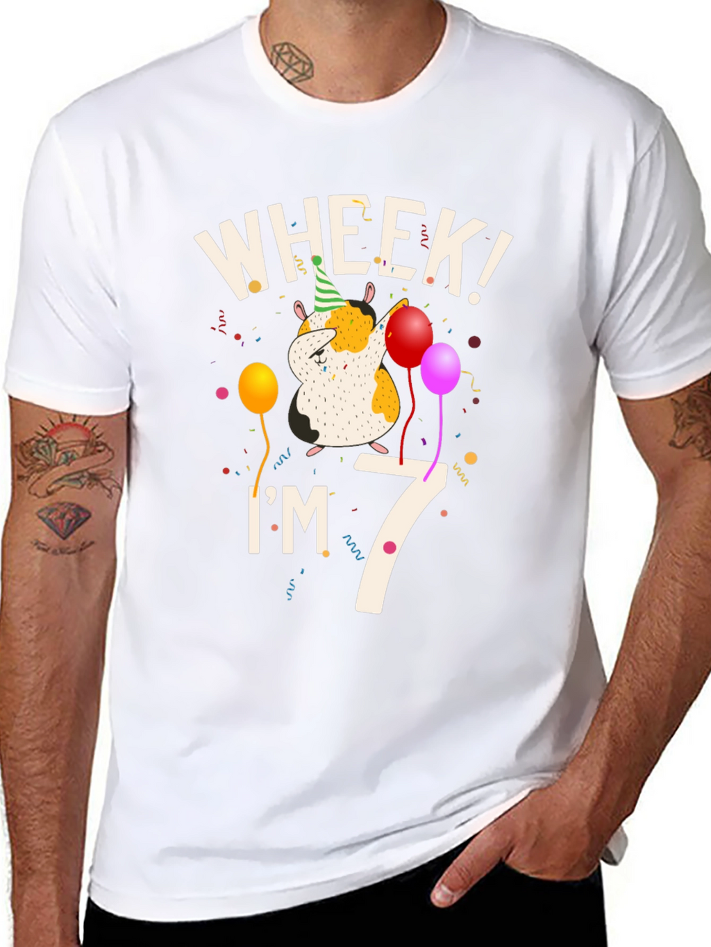 Wheek Im 7 Guinea Pig Birthday T-Shirt