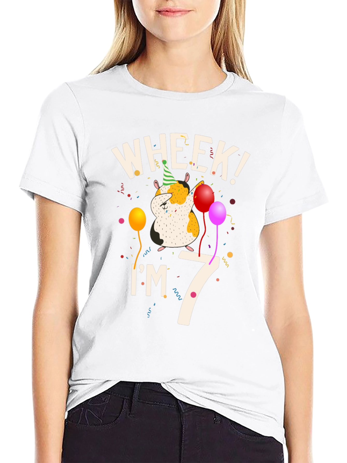 Wheek Im 7 Guinea Pig Birthday T-Shirt