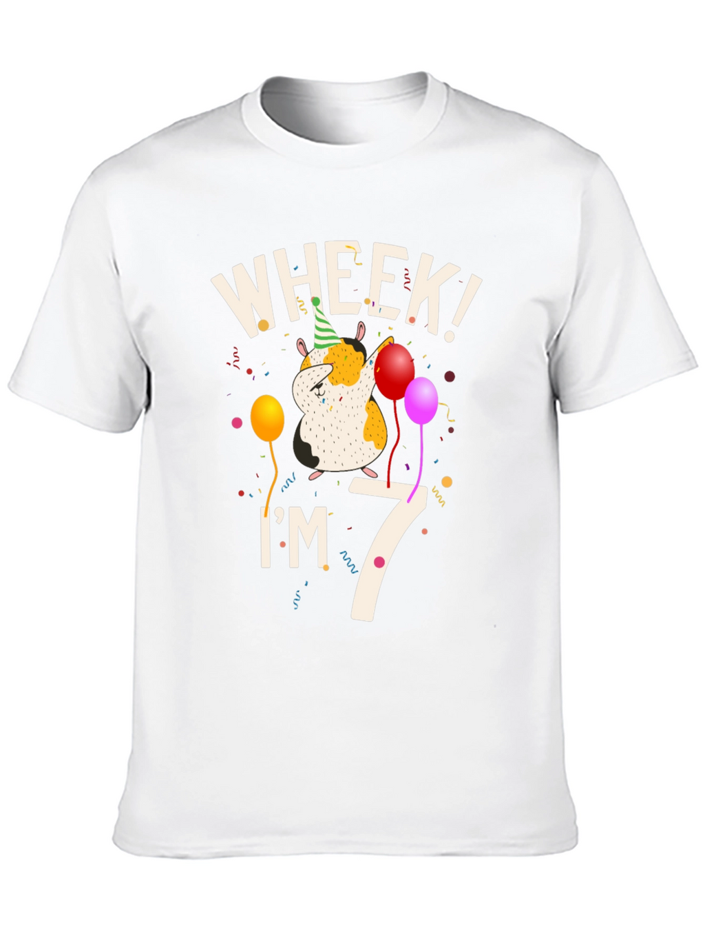 Wheek Im 7 Guinea Pig Birthday T-Shirt