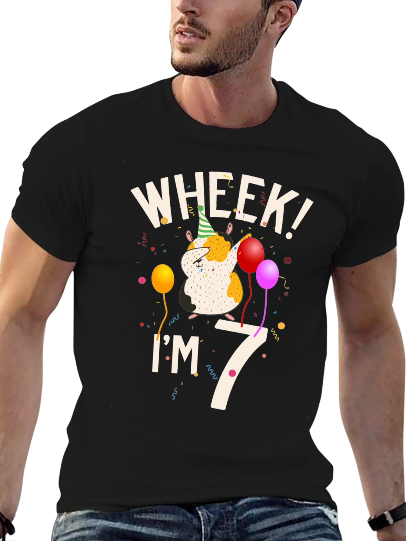 Wheek Im 7 Guinea Pig Birthday T-Shirt