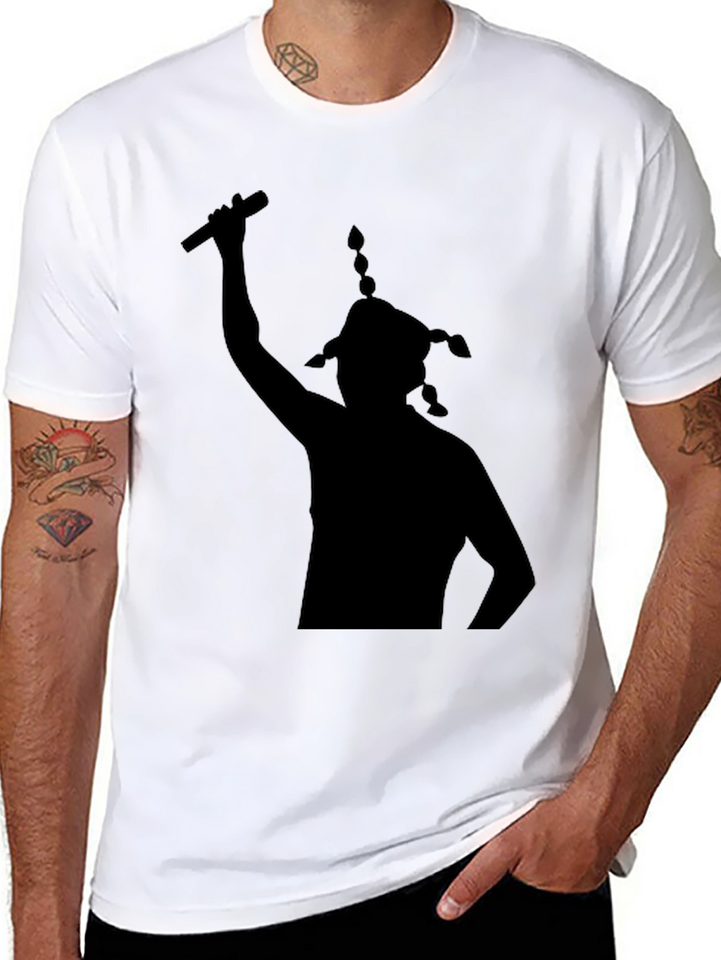 Black T-Shirt Silhouette Musician Graphic Tee
