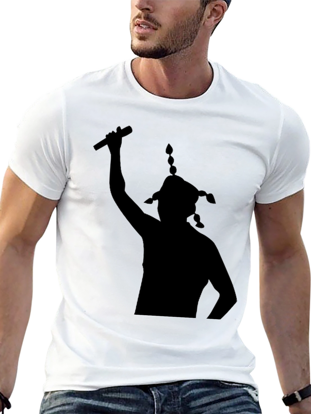 Black T-Shirt Silhouette Musician Graphic Tee
