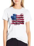 USA Flag Distressed Graphic T-Shirt