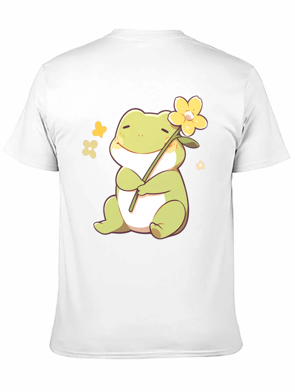 Cute Frog with Flower Black T-Shirt