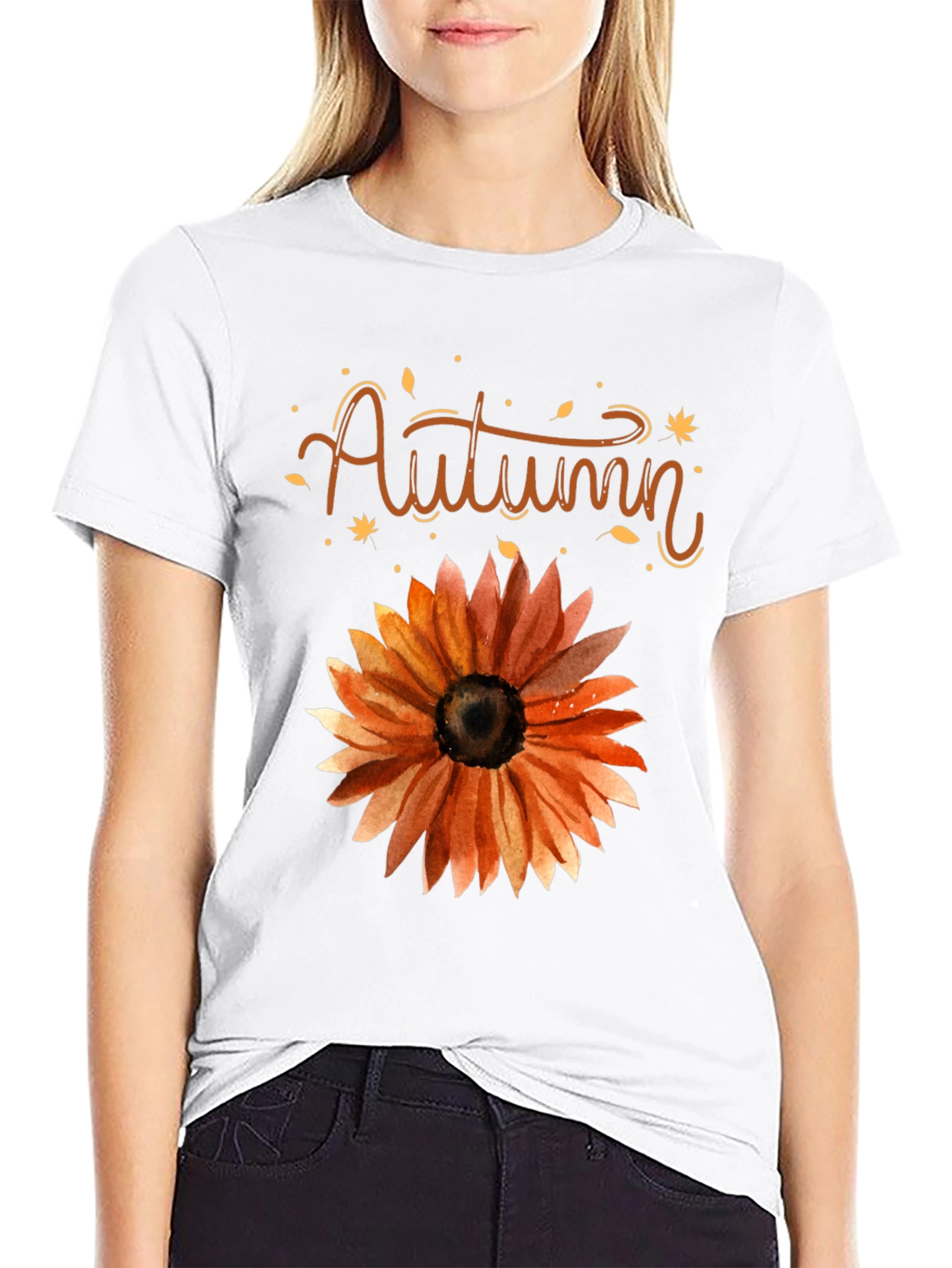 Autumn Sunflower Graphic Tee - Fall Fashion