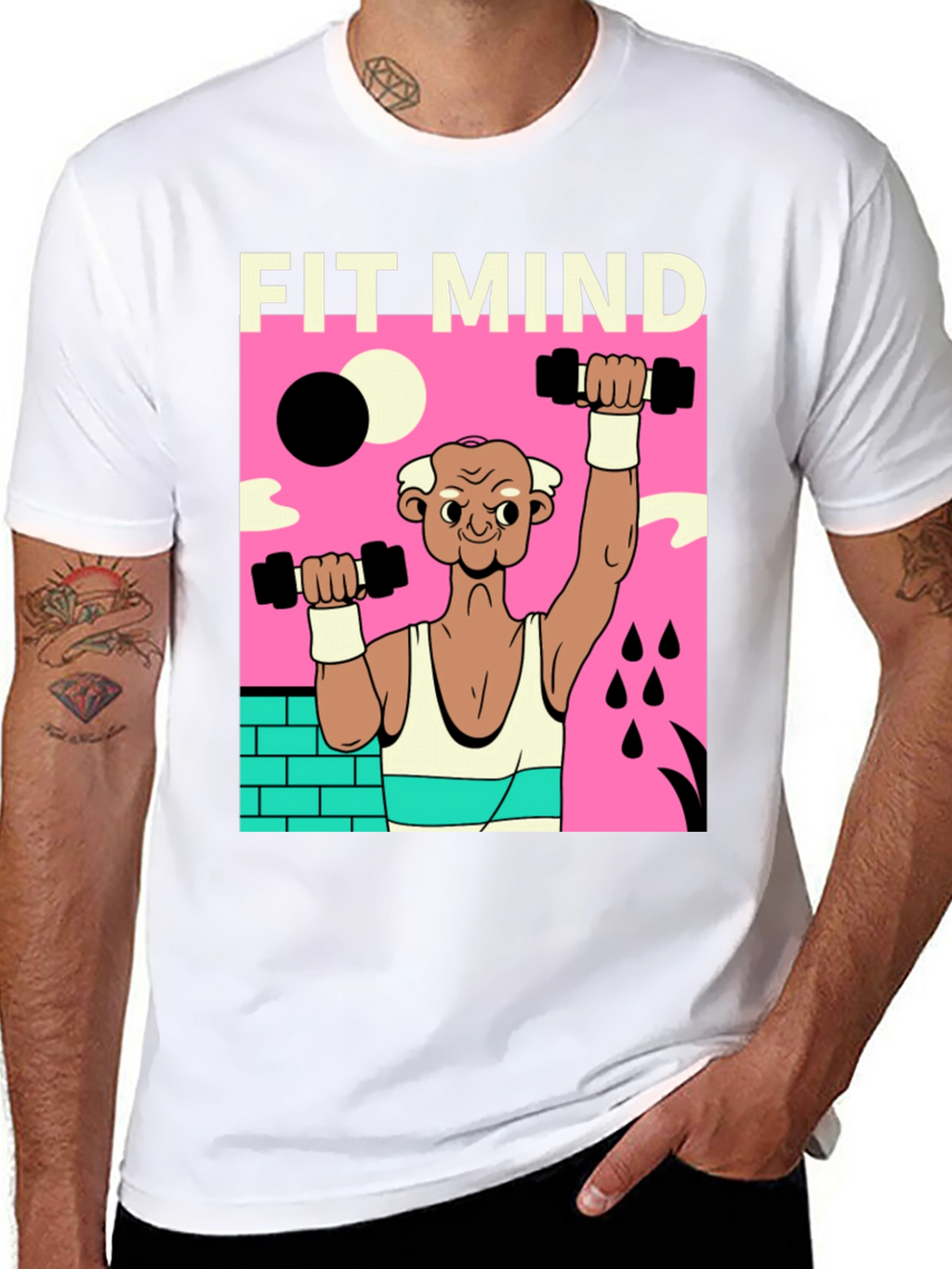 Fit Mind Black T-Shirt - Workout Graphic Tee