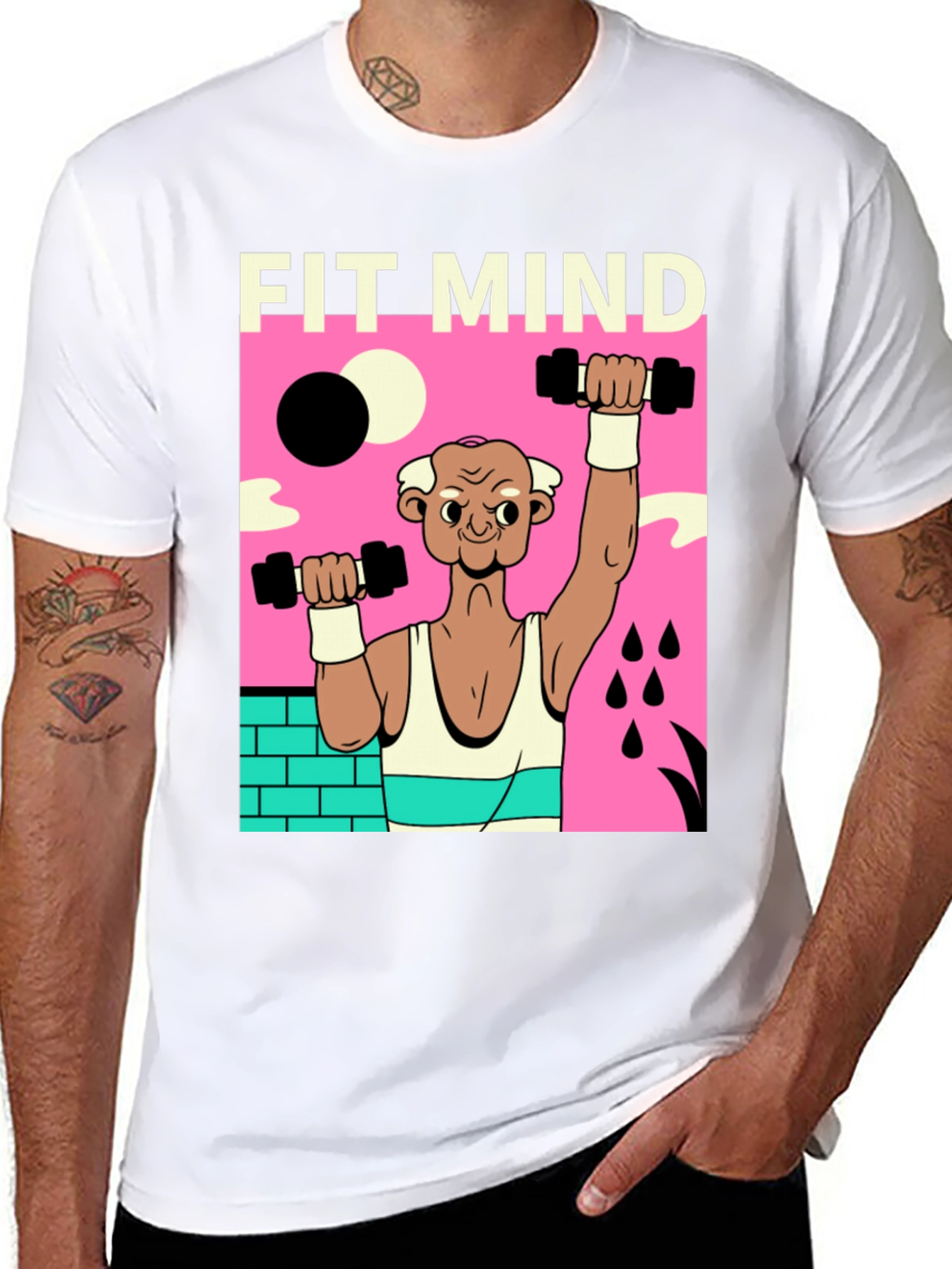 Fit Mind Black T-Shirt - Workout Graphic Tee