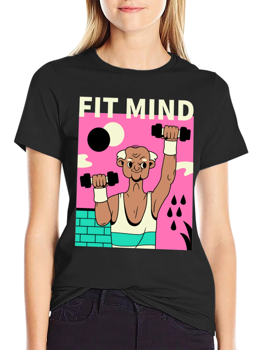 Fit Mind Black T-Shirt - Workout Graphic Tee