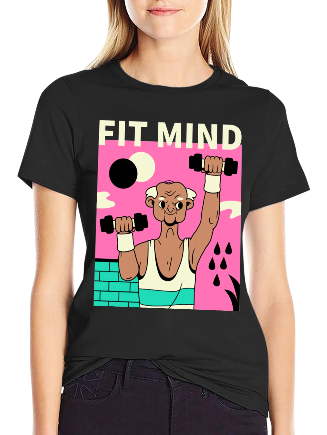 Fit Mind Black T-Shirt - Workout Graphic Tee