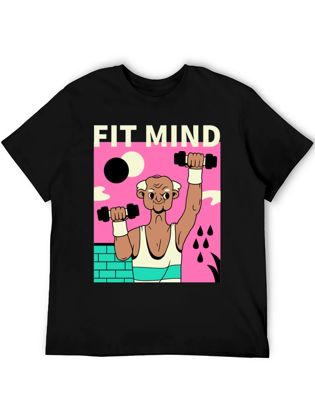 Fit Mind Black T-Shirt - Workout Graphic Tee
