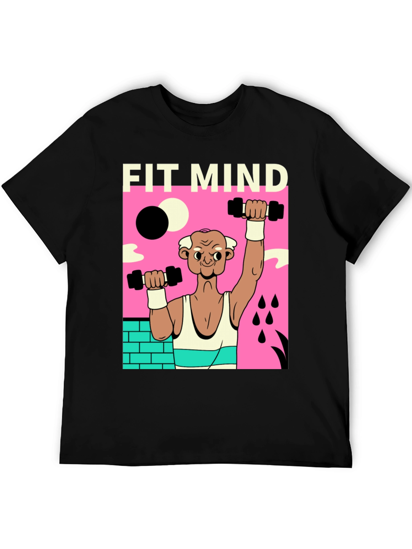 Fit Mind Black T-Shirt - Workout Graphic Tee