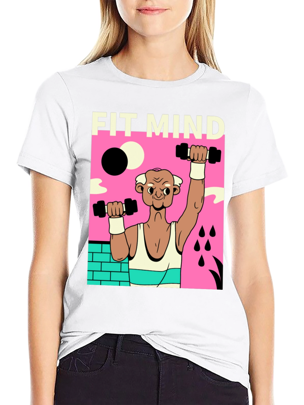 Fit Mind Black T-Shirt - Workout Graphic Tee