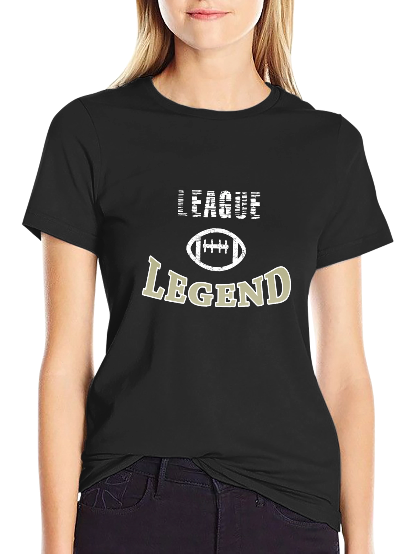 League Legend Football Graphic Tee - Black