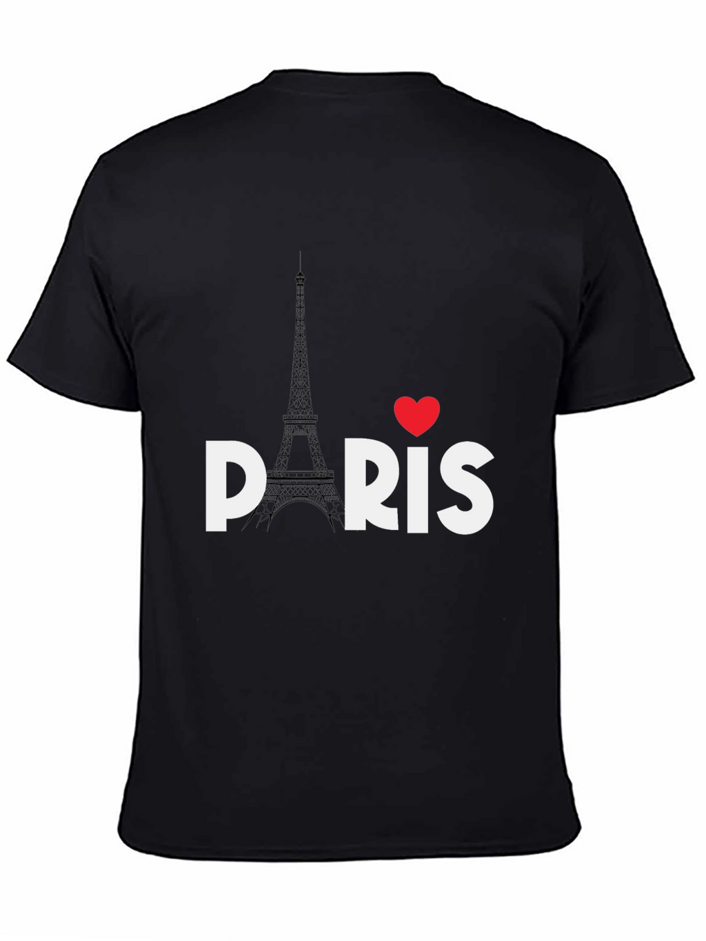 Paris Love Eiffel Tower Black T-Shirt