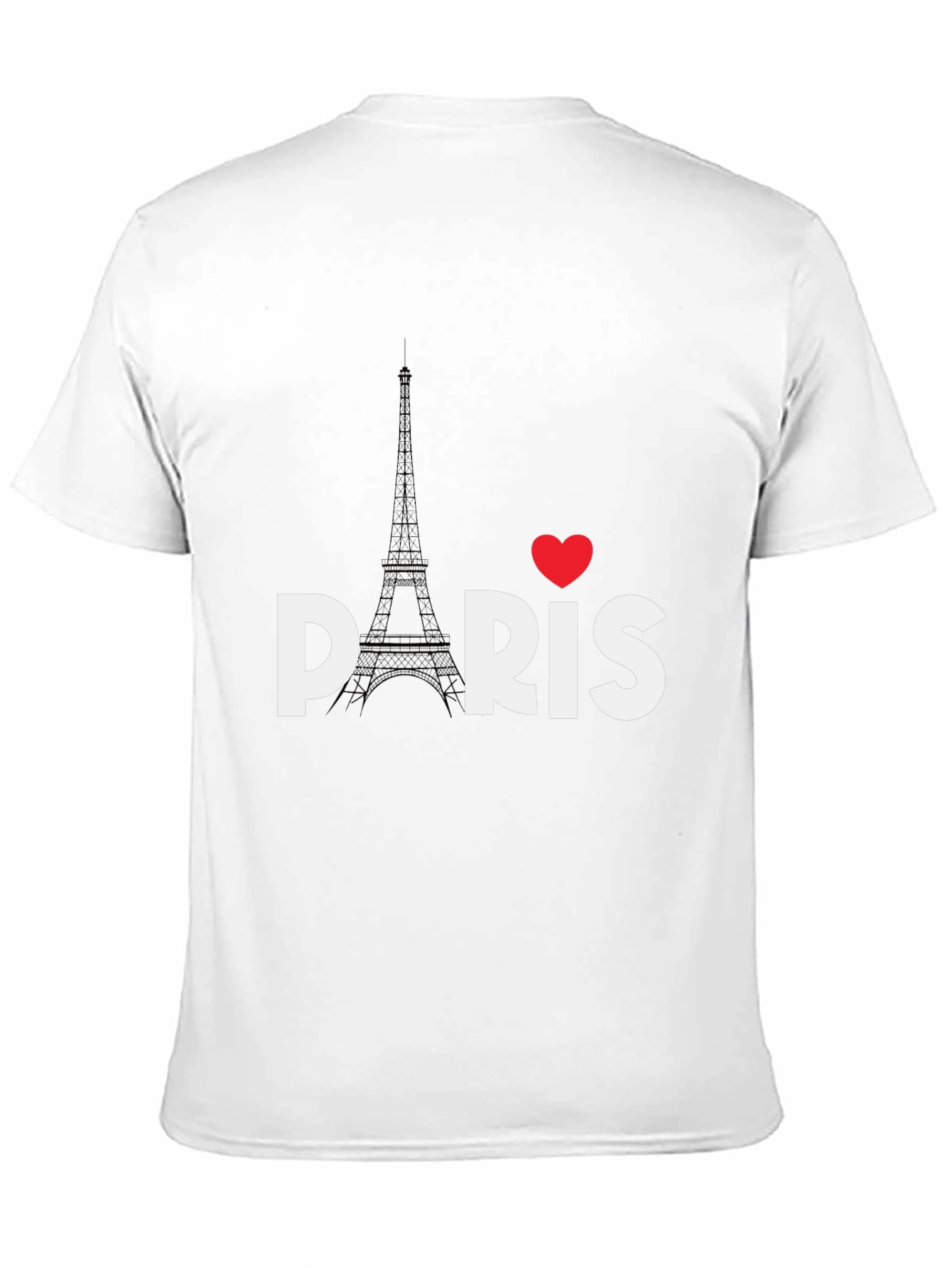 Paris Love Eiffel Tower Black T-Shirt