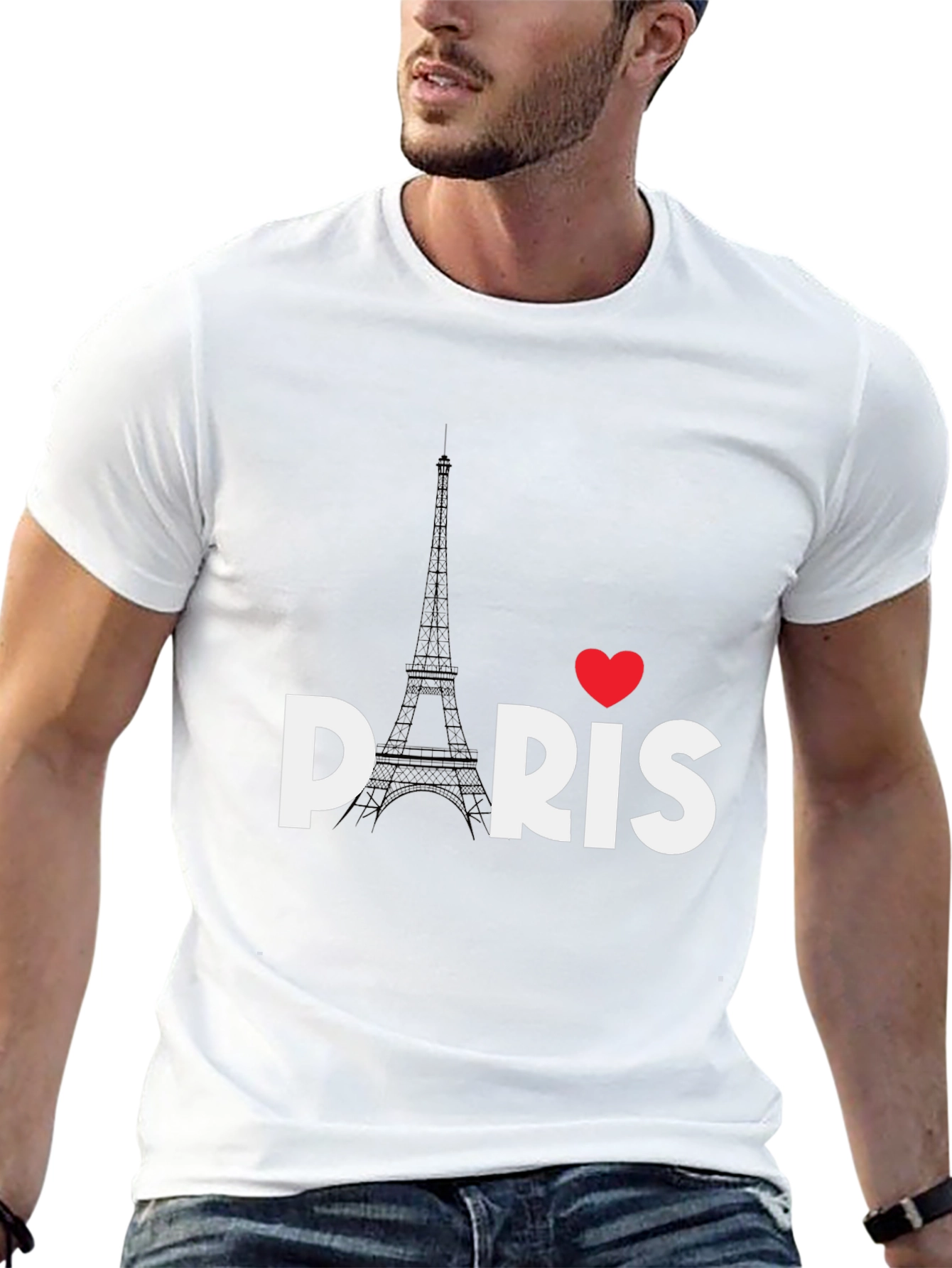 Paris Love Eiffel Tower Black T-Shirt