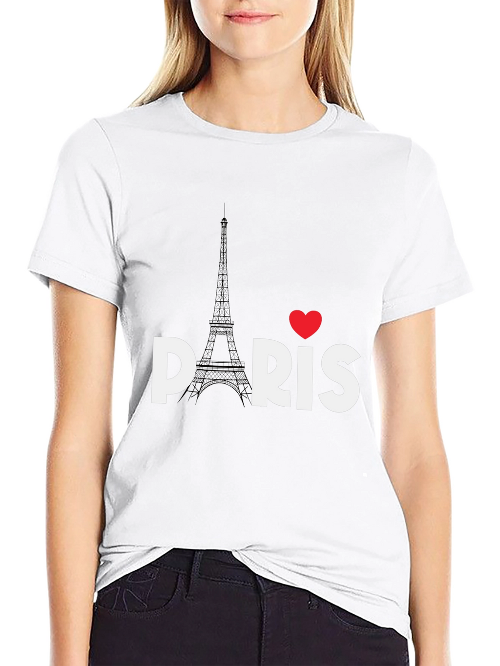 Paris Love Eiffel Tower Black T-Shirt