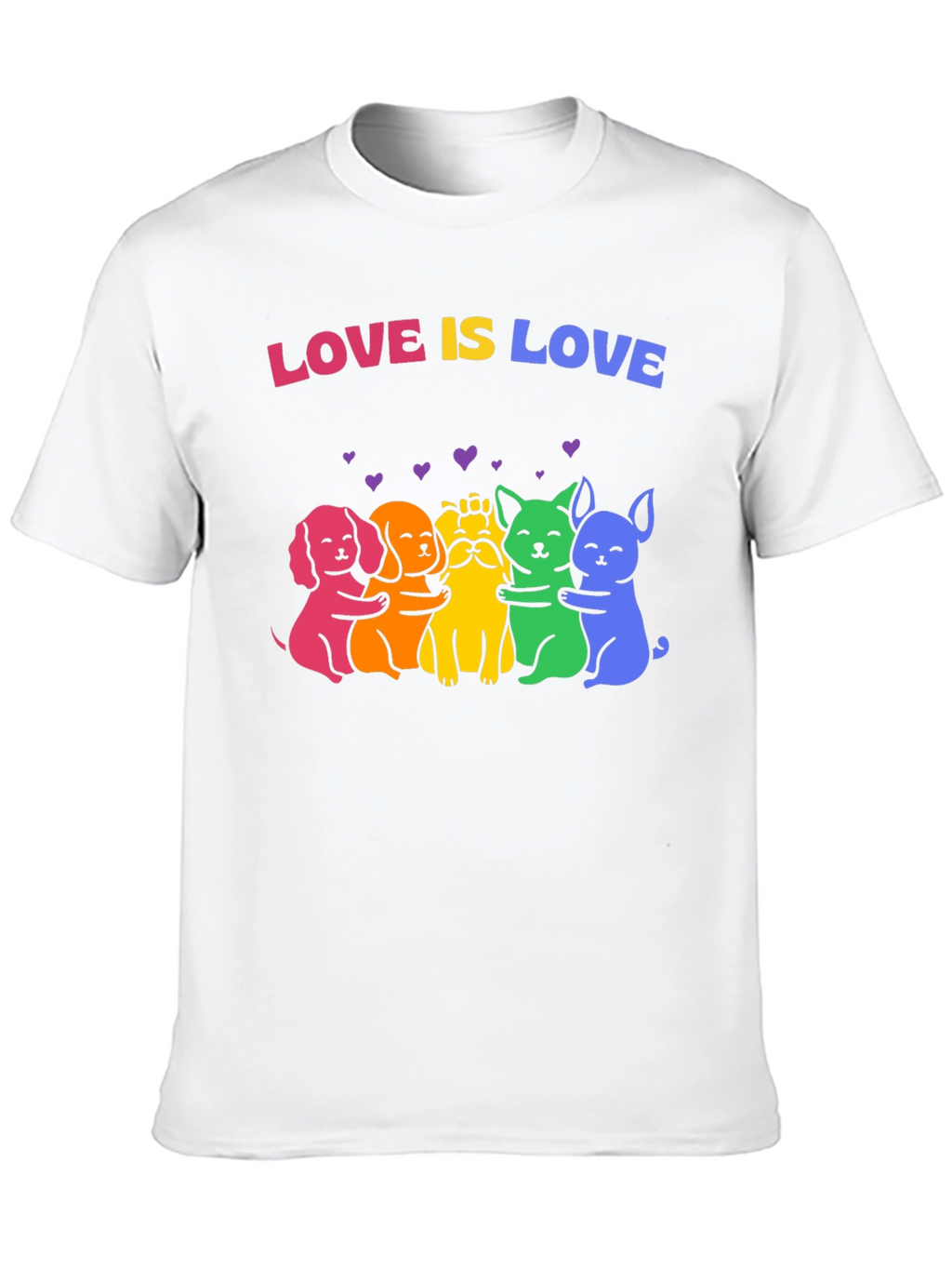 Love Is Love Rainbow Pride Dogs Graphic Tee