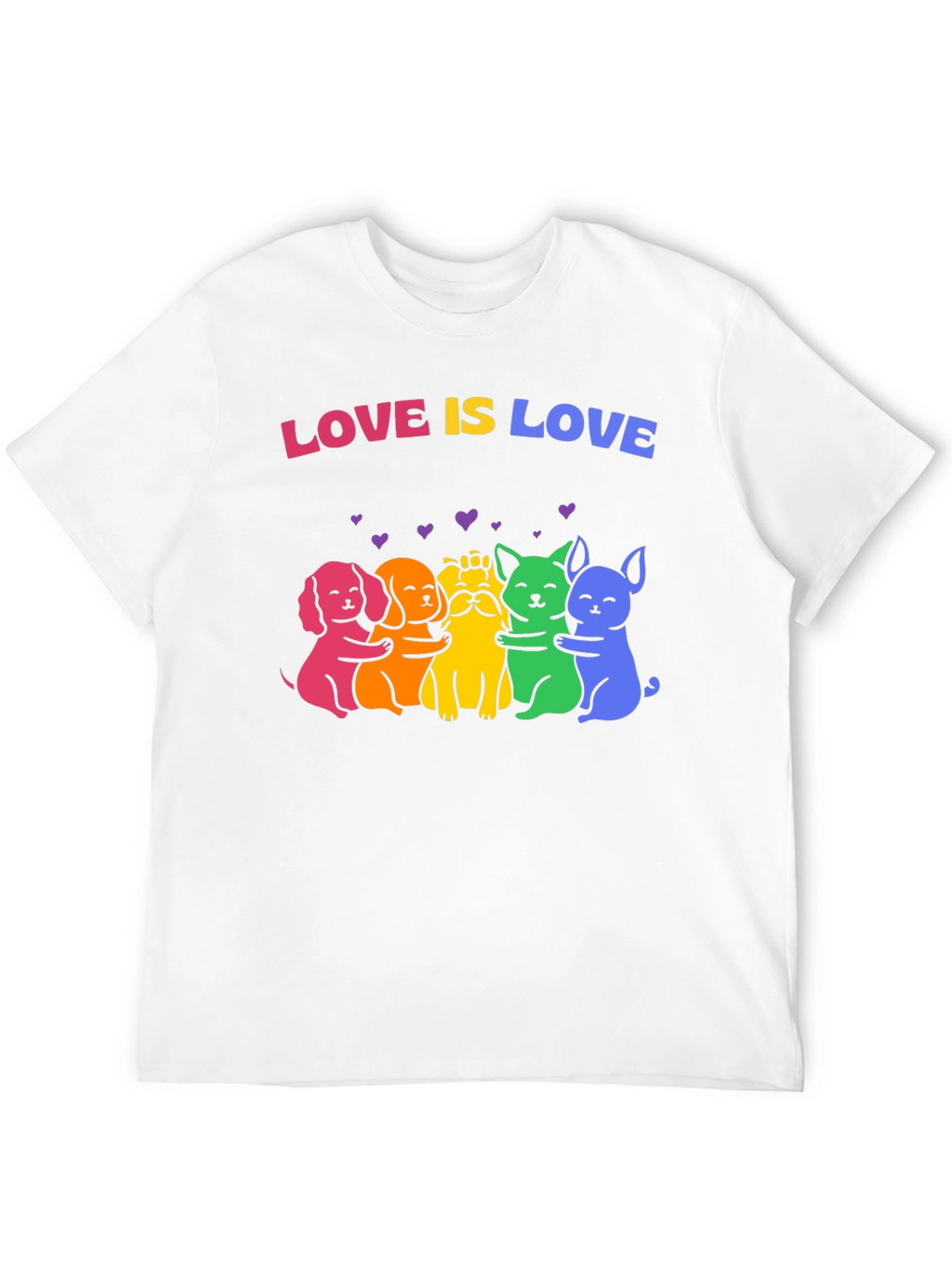 Love Is Love Rainbow Pride Dogs Graphic Tee