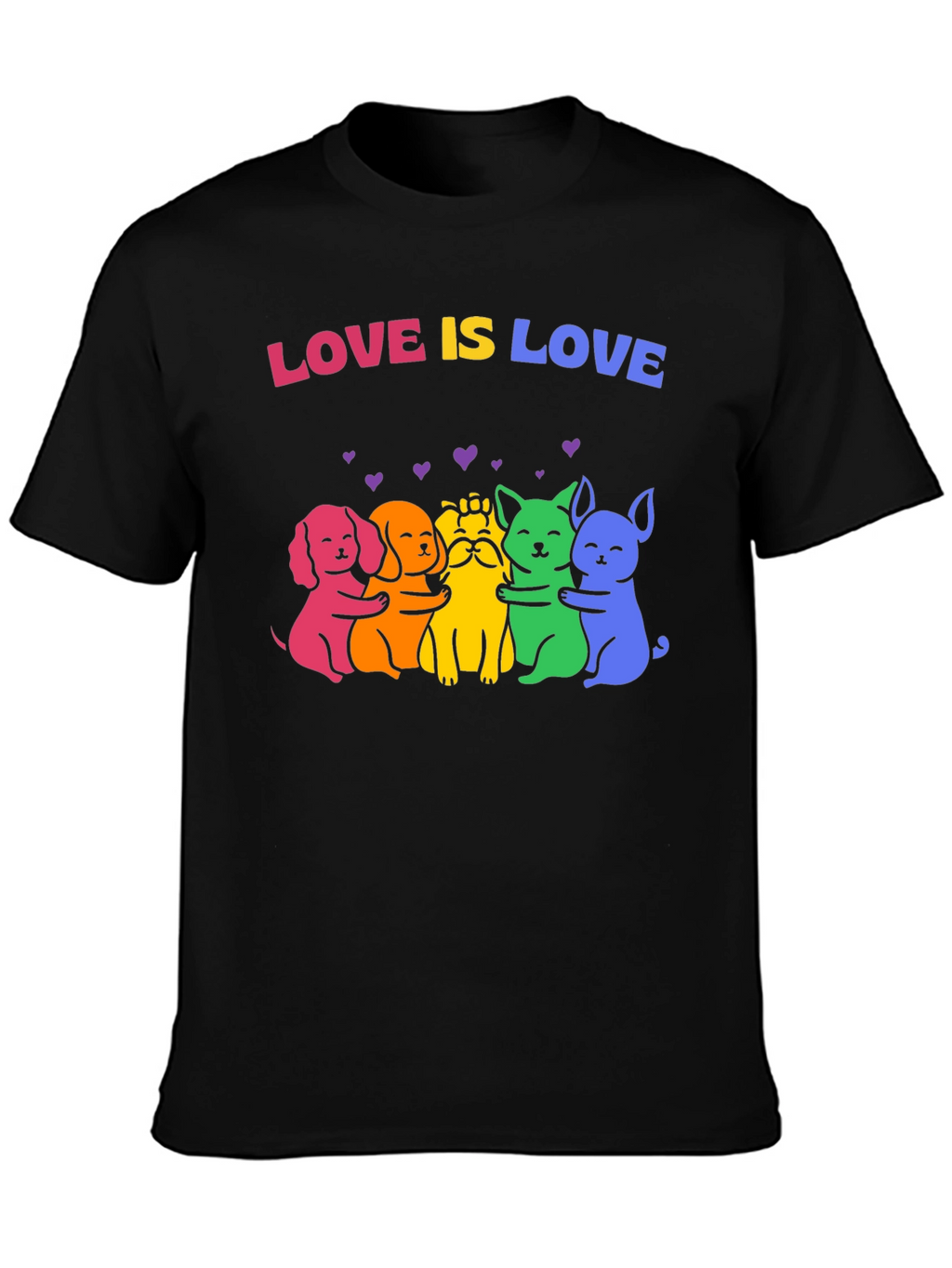 Love Is Love Rainbow Pride Dogs Graphic Tee