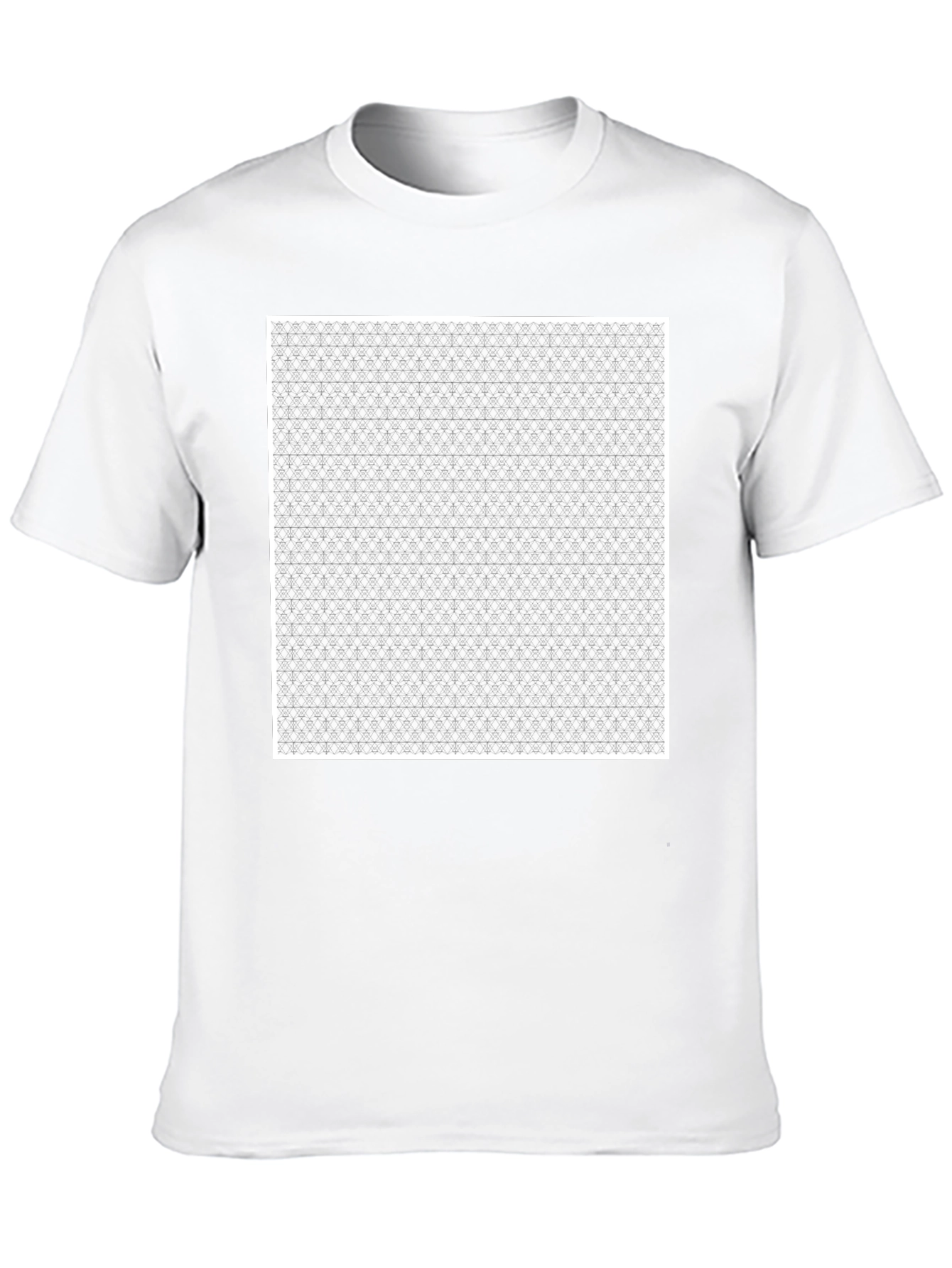 Black Patterned Crew Neck T-Shirt