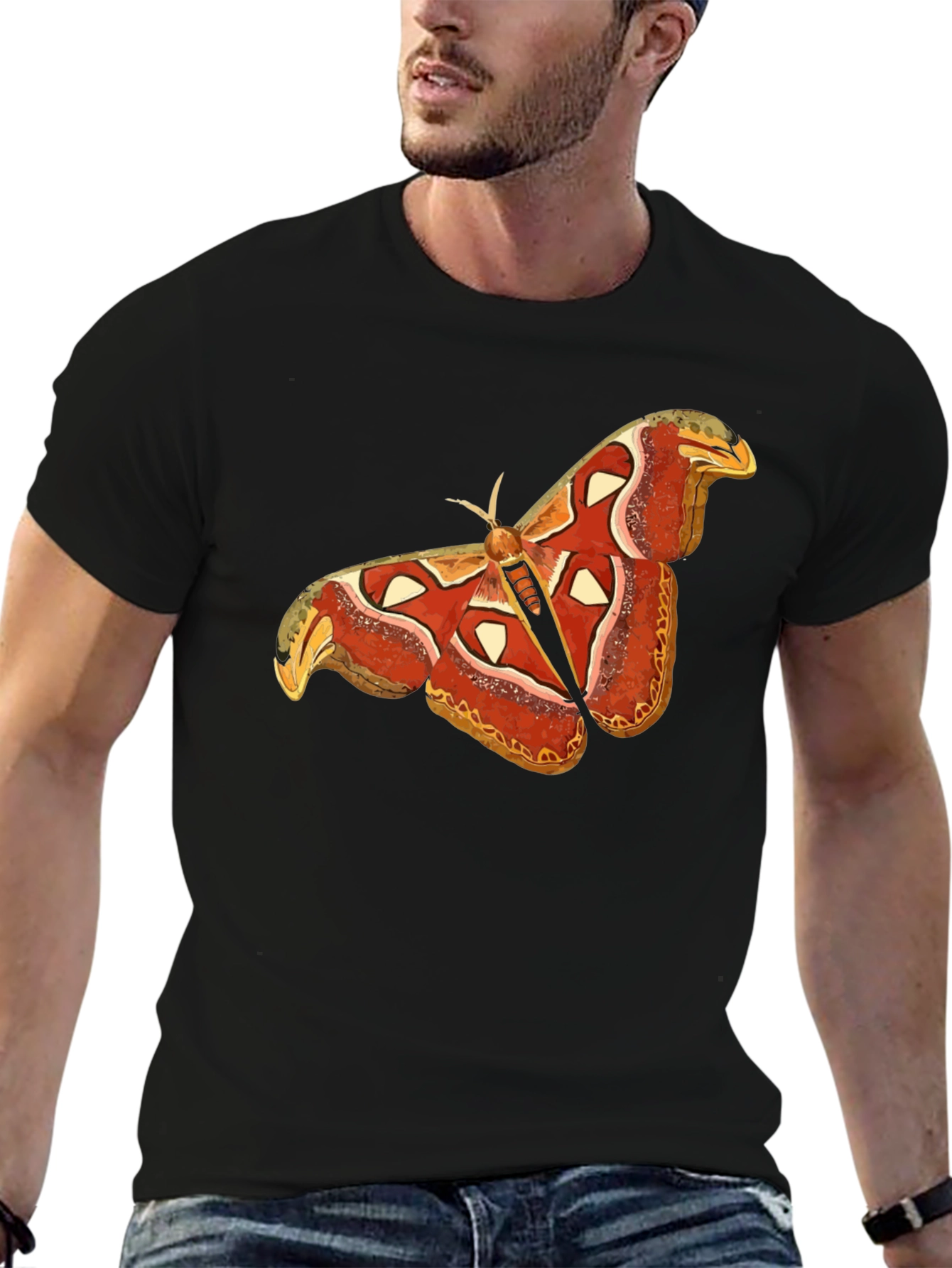 Moth Graphic Tee - Nature Inspired Casual Wear
