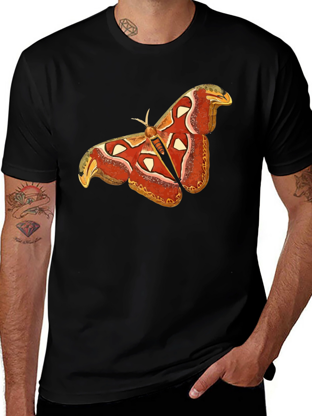 Moth Graphic Tee - Nature Inspired Casual Wear
