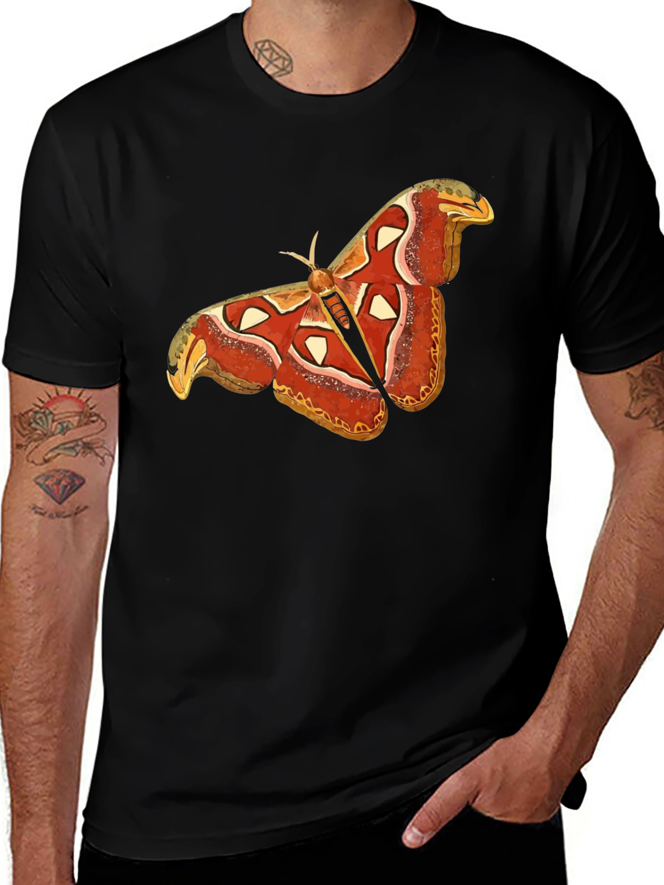 Moth Graphic Tee - Nature Inspired Casual Wear