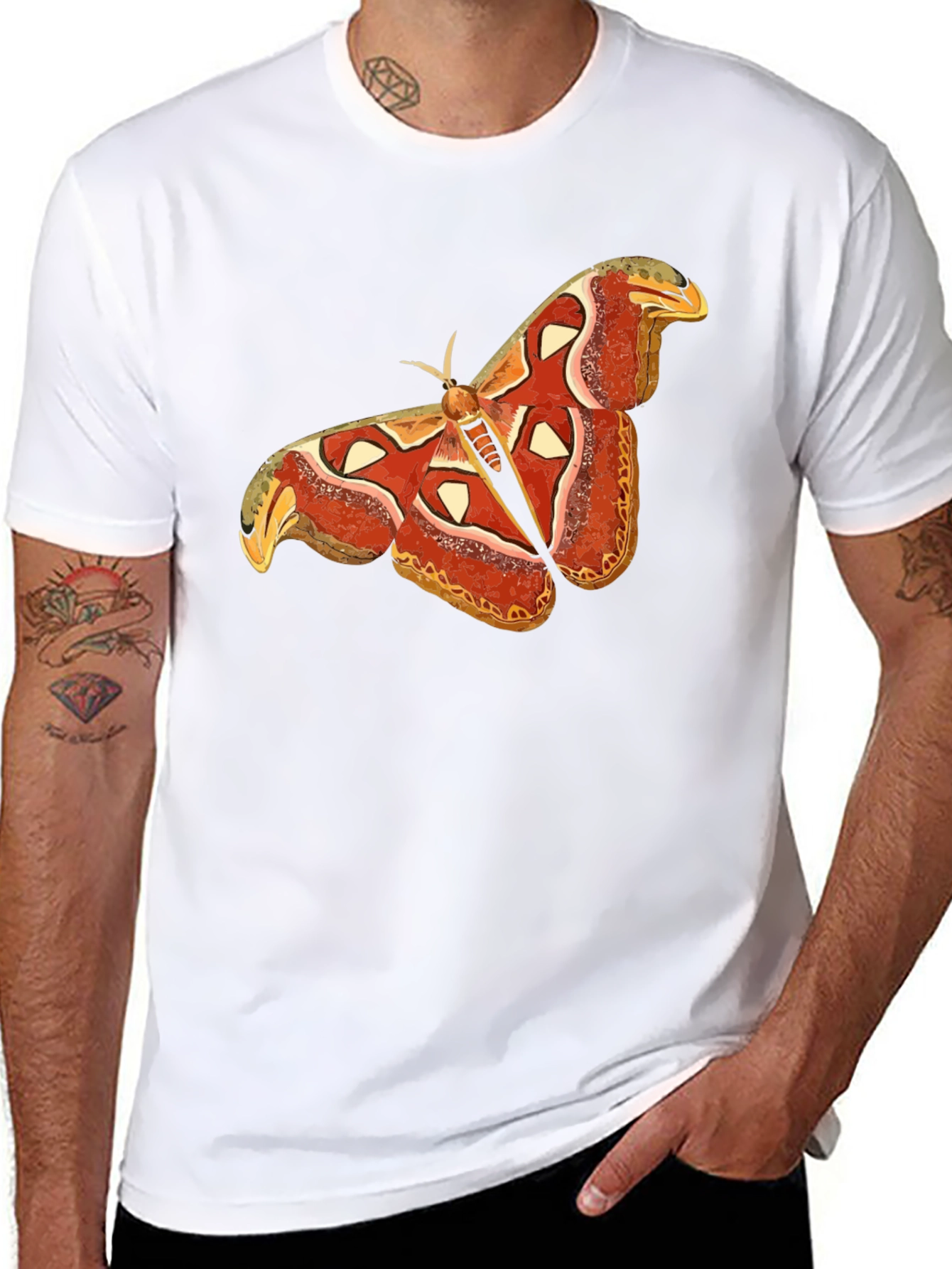 Moth Graphic Tee - Nature Inspired Casual Wear