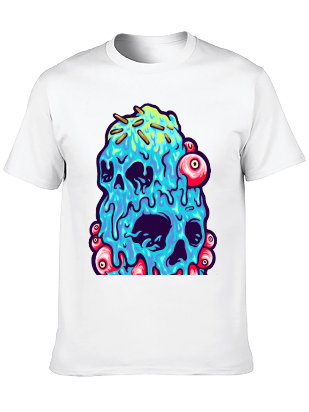 Melting Skull Graphic Tee - Unique Design