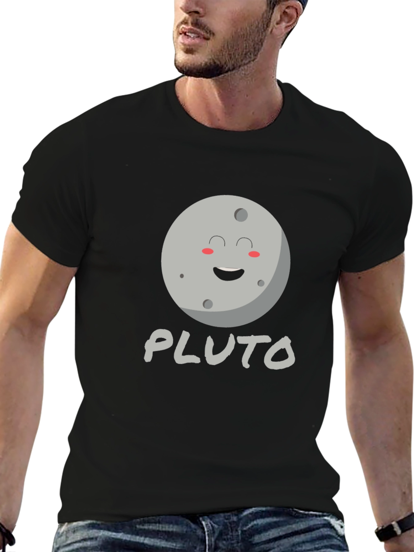 Pluto Planet Graphic Tee - Black Unisex T-Shirt