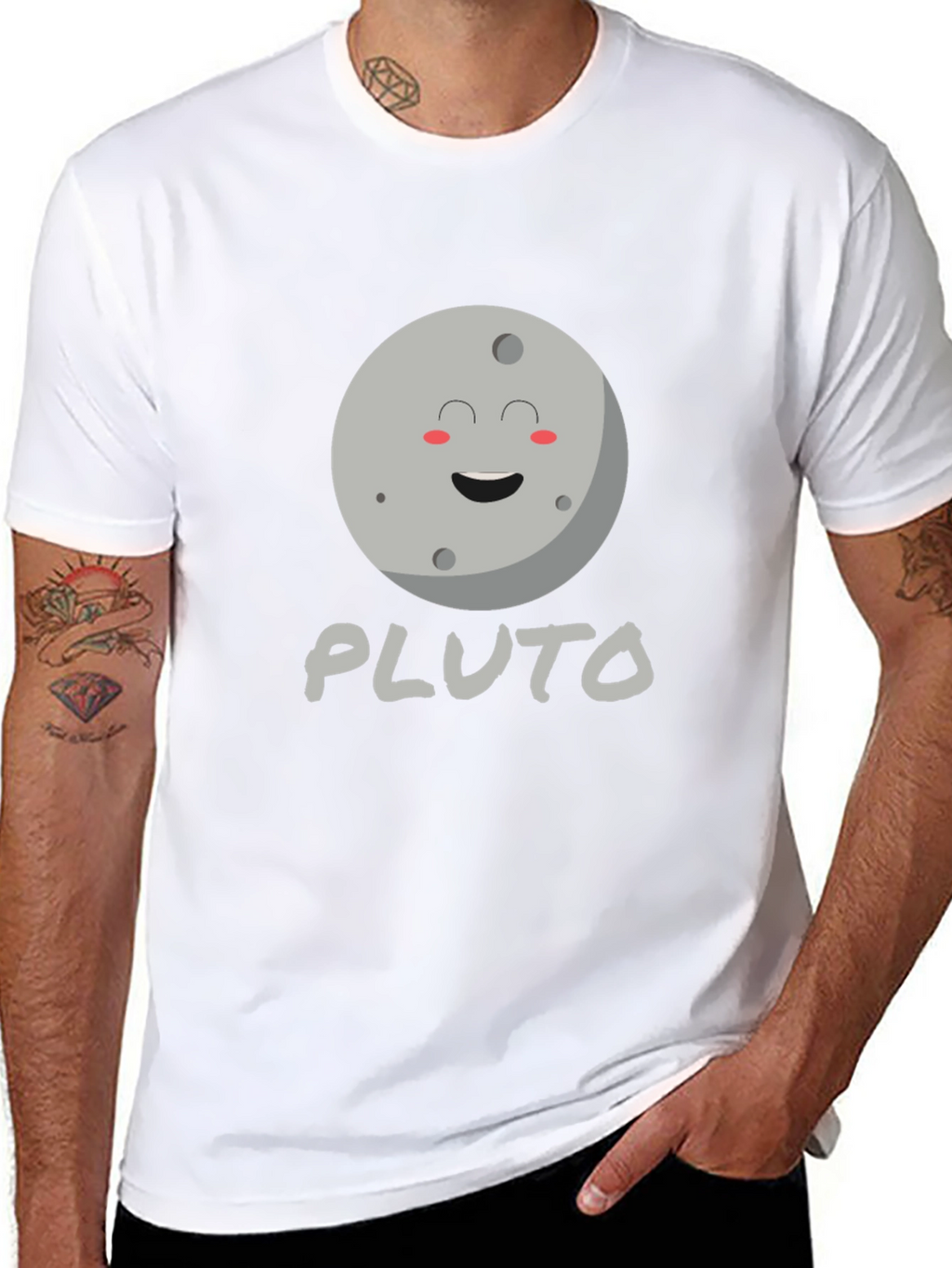 Pluto Planet Graphic Tee - Black Unisex T-Shirt