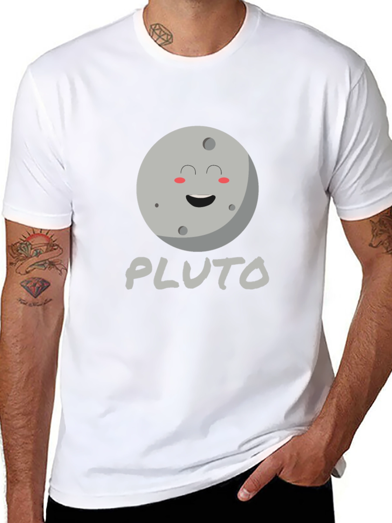 Pluto Planet Graphic Tee - Black Unisex T-Shirt
