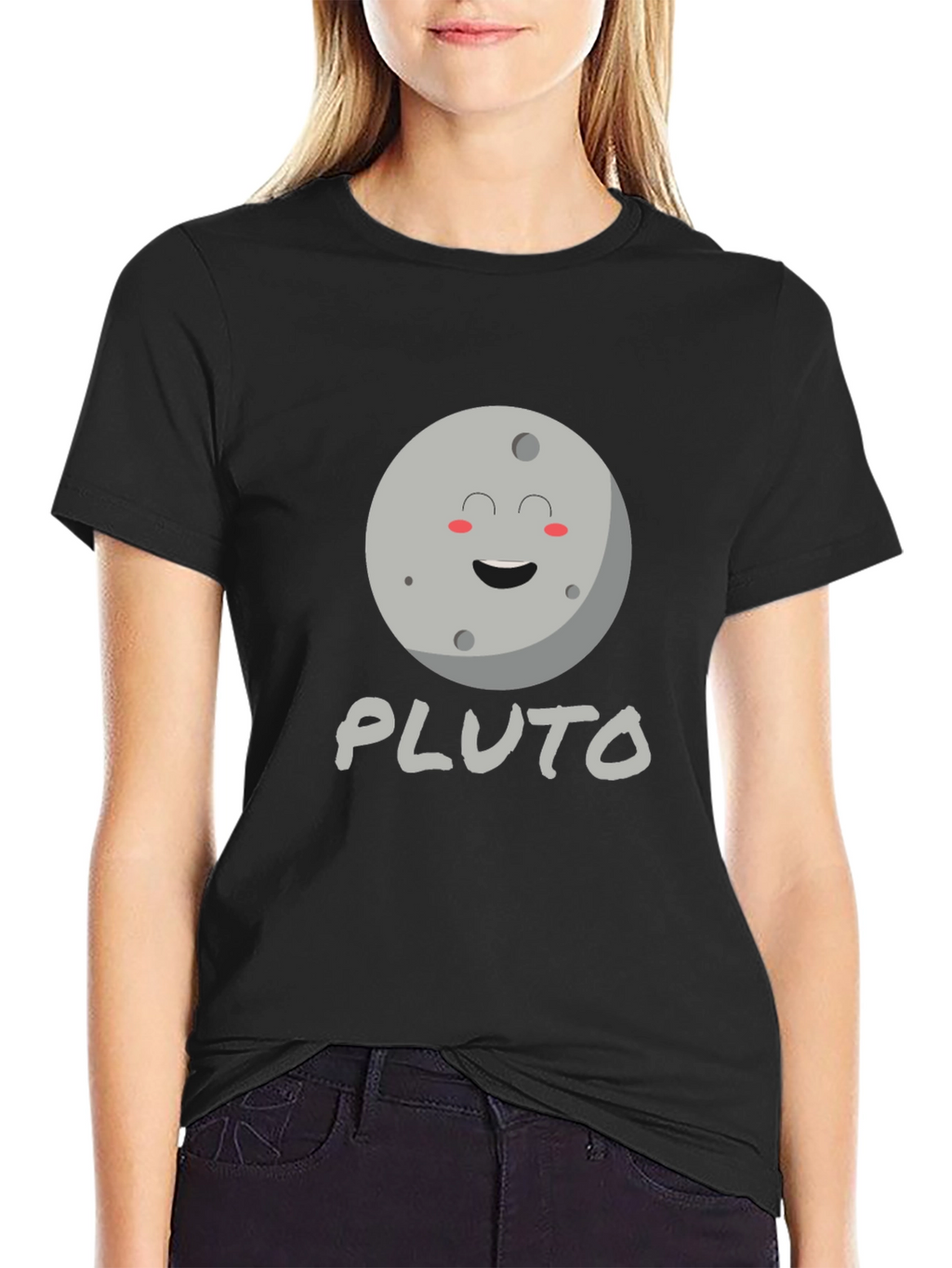 Pluto Planet Graphic Tee - Black Unisex T-Shirt