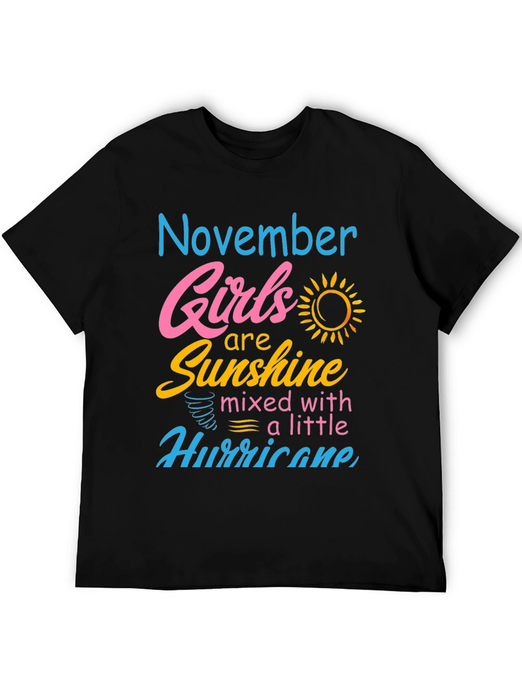 November Girls Sunshine Hurricane Black T-Shirt