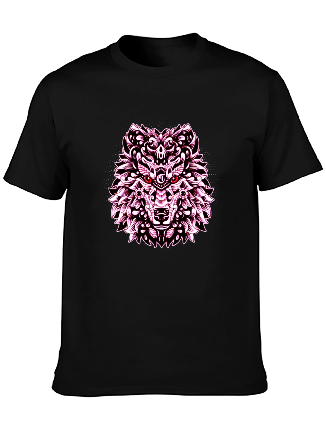 Wolf Graphic Print Tee - Black Casual Shirt