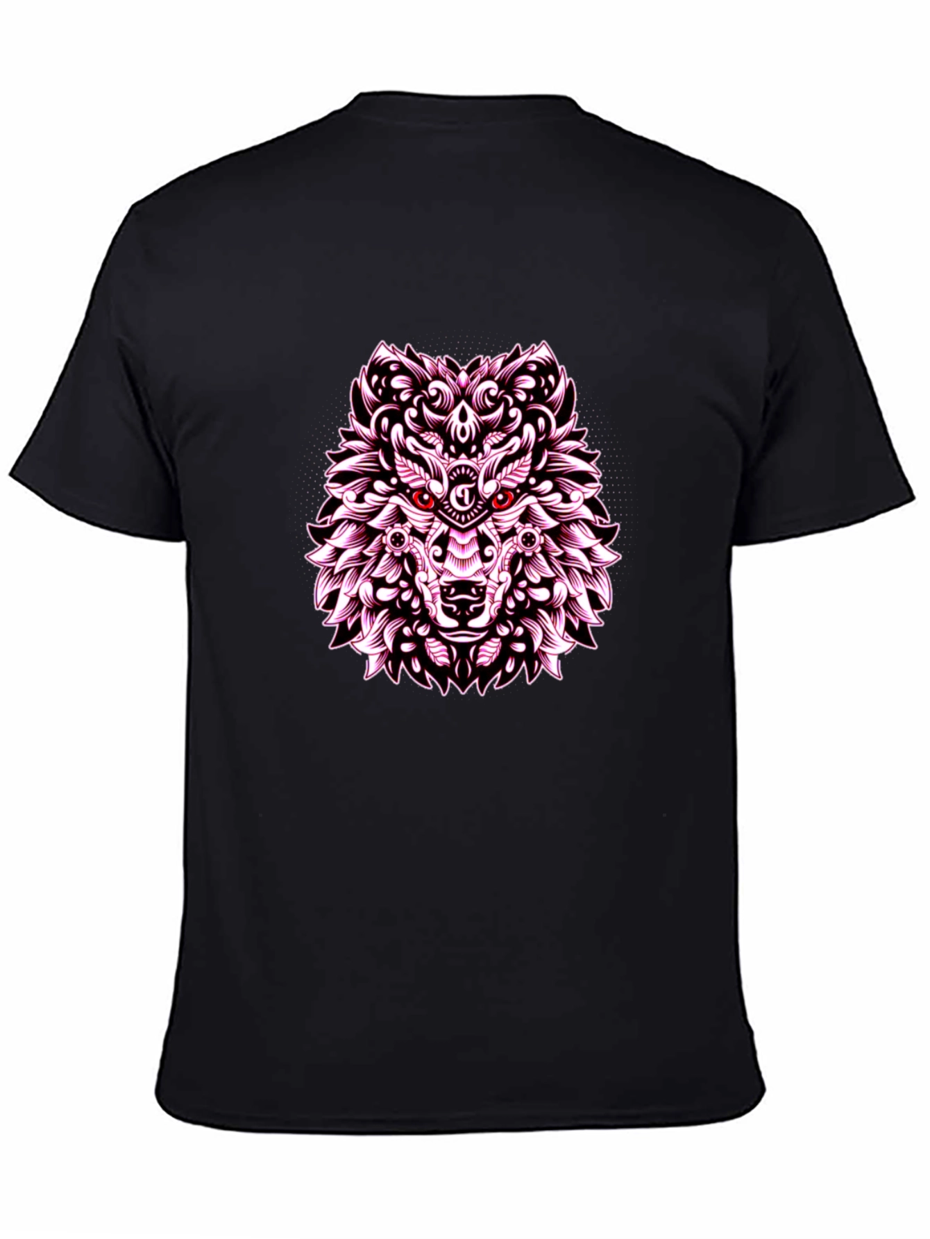 Wolf Graphic Print Tee - Black Casual Shirt