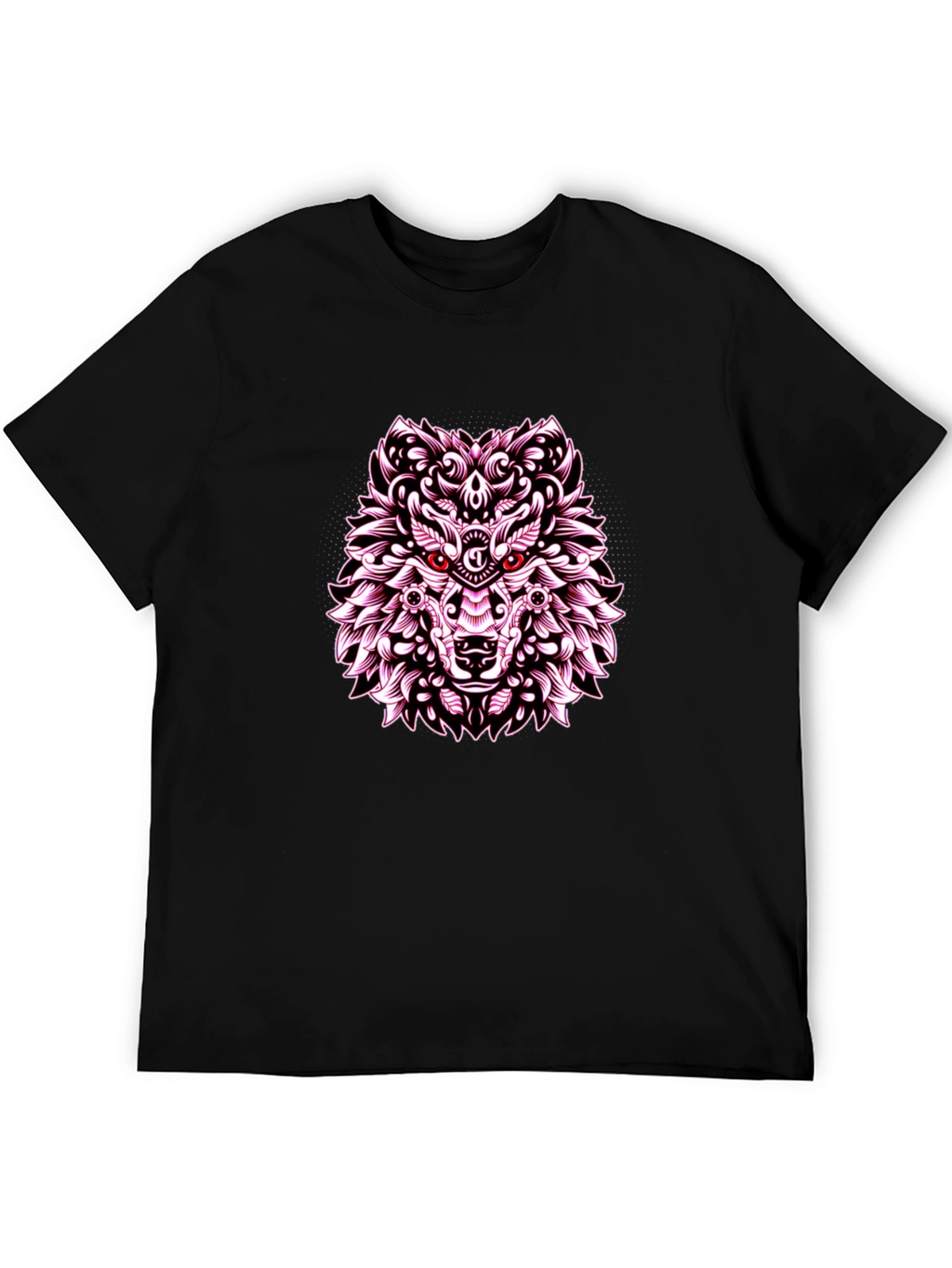 Wolf Graphic Print Tee - Black Casual Shirt