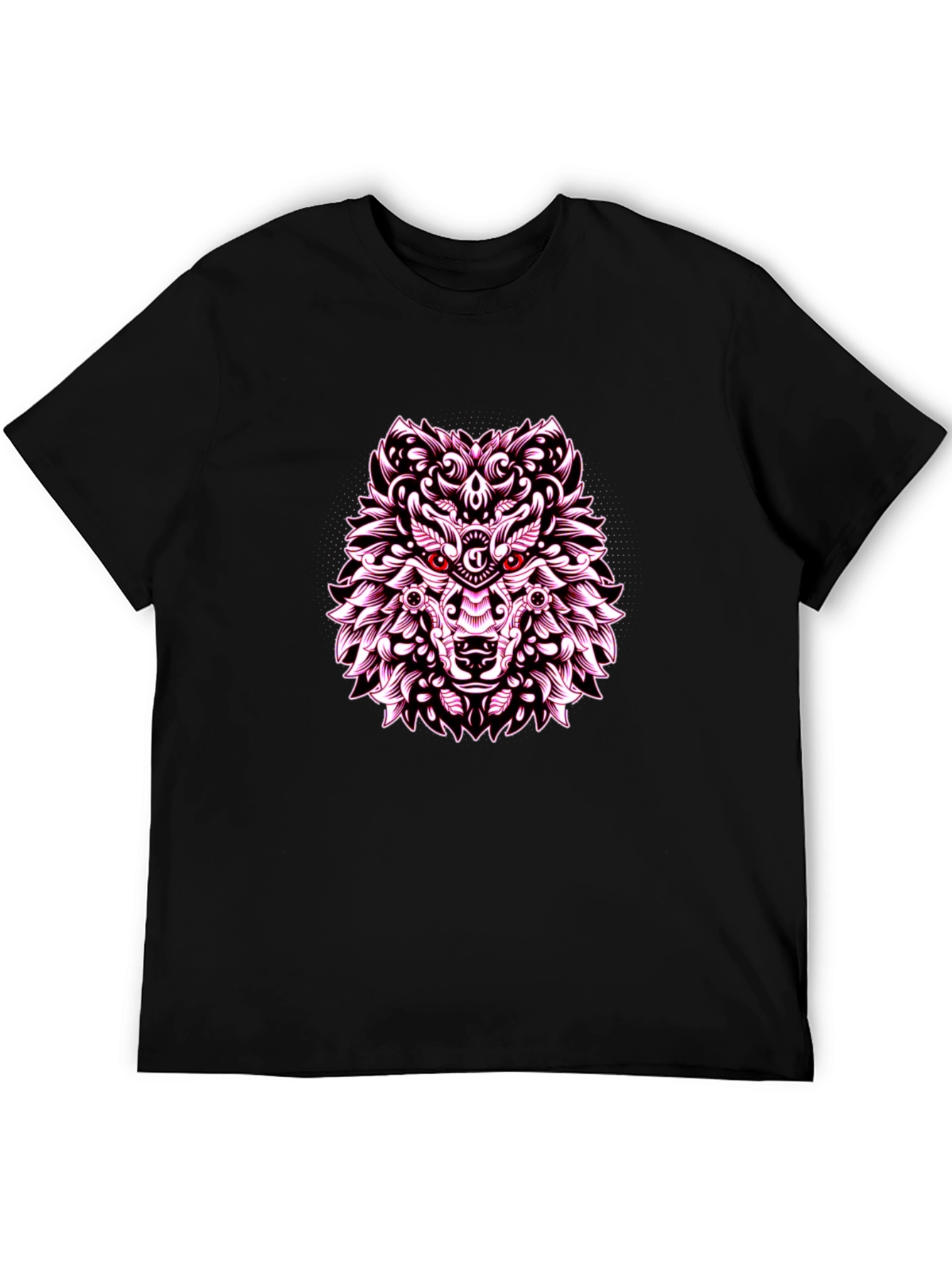 Wolf Graphic Print Tee - Black Casual Shirt