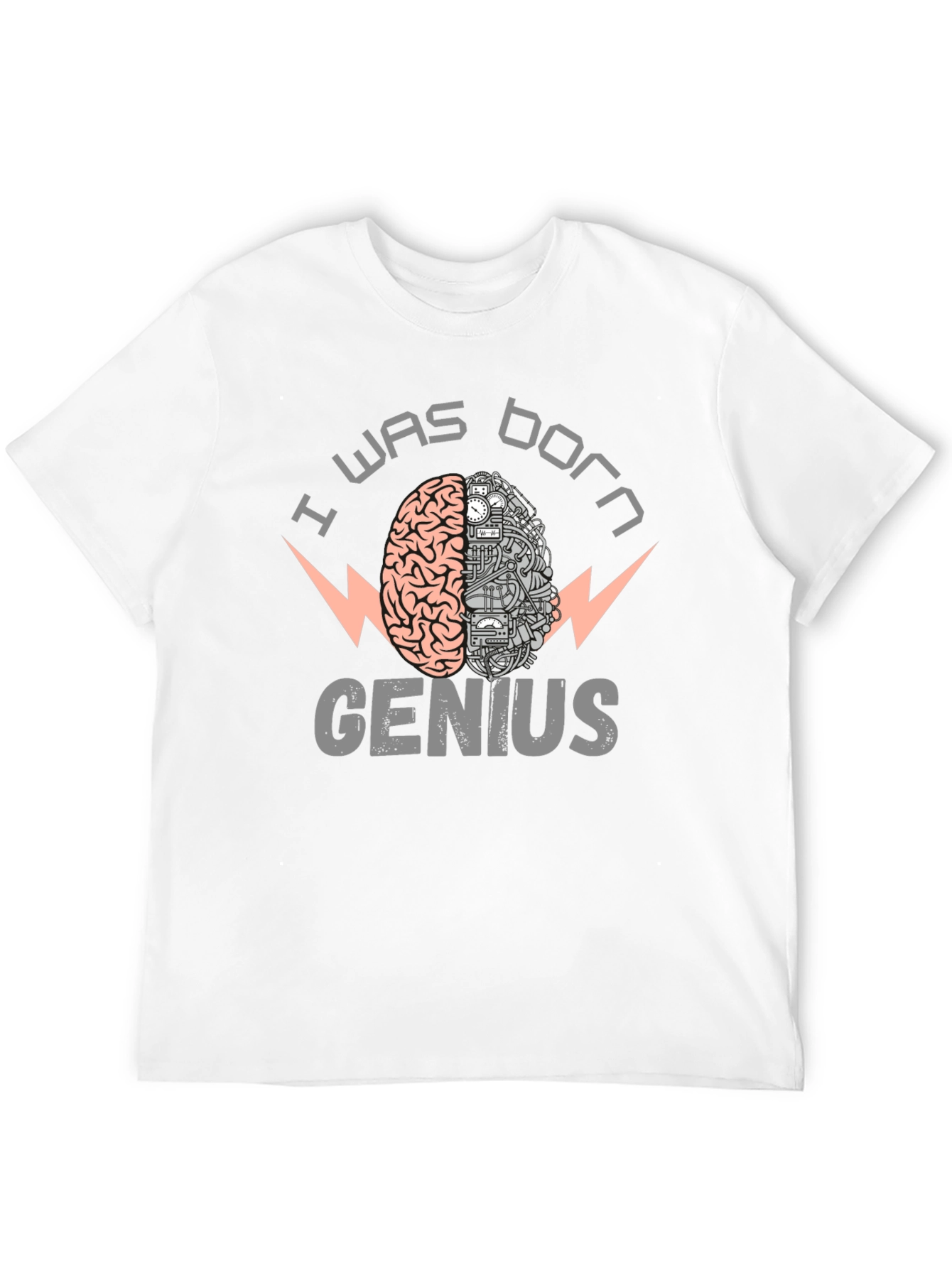 I Was Born Genius Brain Graphic T-Shirt