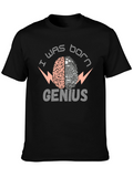 I Was Born Genius Brain Graphic T-Shirt