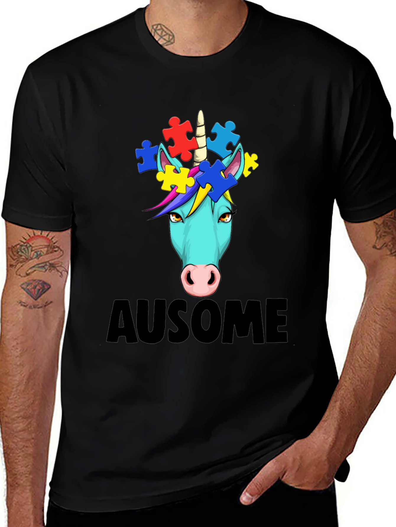 Awesome Autism Awareness Unicorn T-Shirt