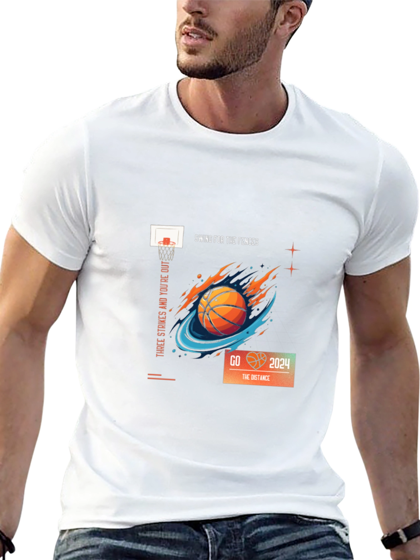 Basketball Graphic Tee: Swing for the Fences!