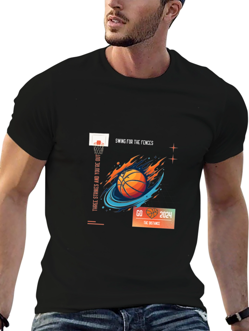 Basketball Graphic Tee: Swing for the Fences!