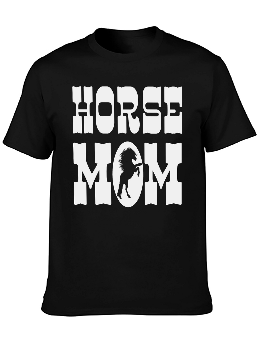 Horse Mom Graphic T-Shirt - Black