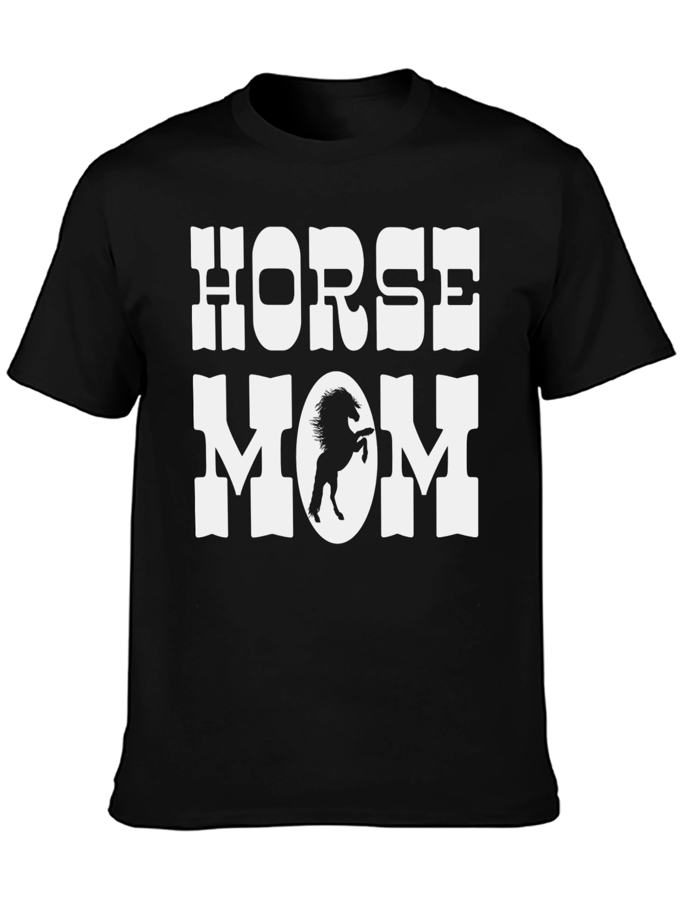 Horse Mom Graphic T-Shirt - Black