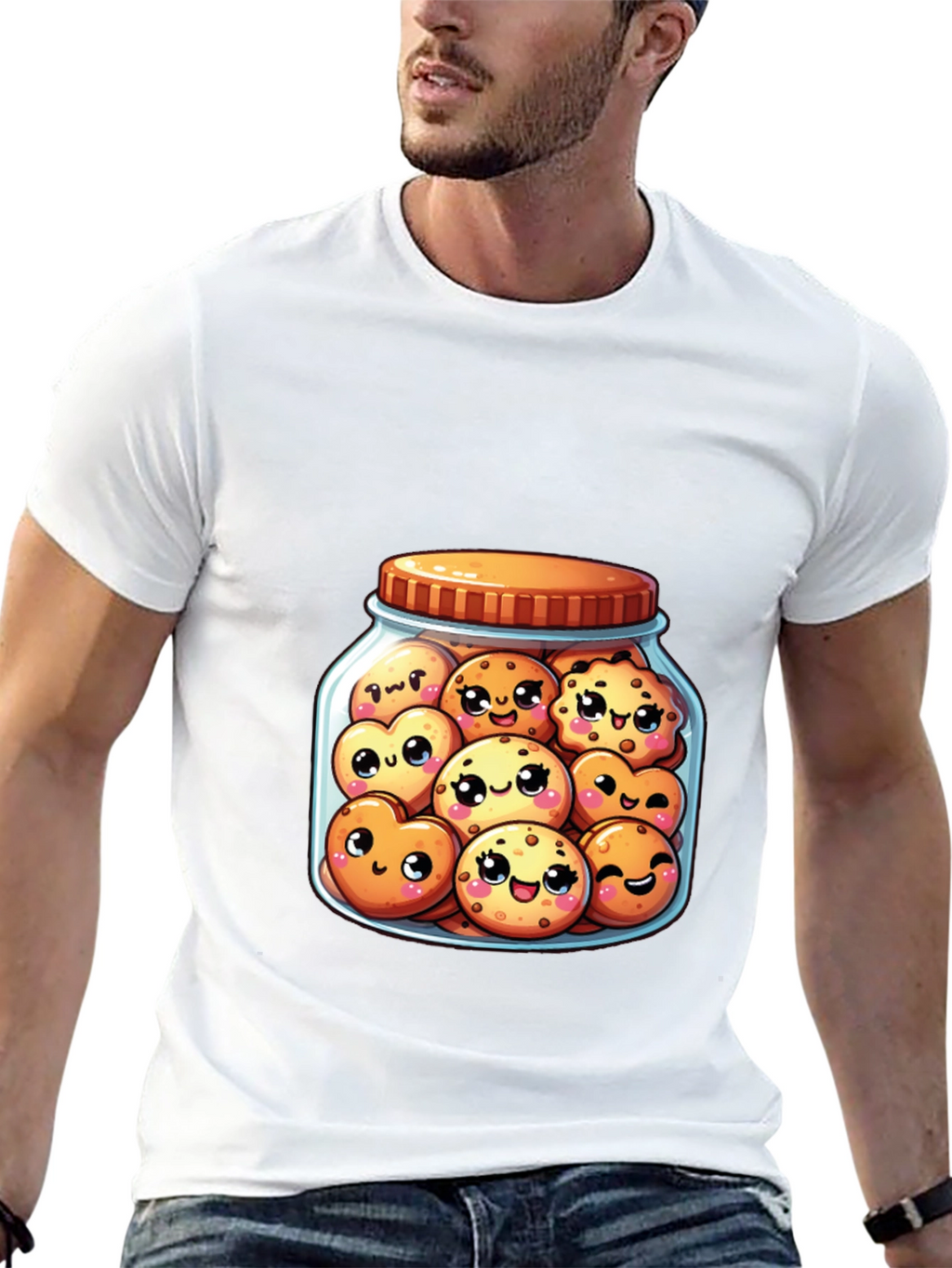 Kawaii Cookies in Jar T-Shirt - Cute Foodie Tee