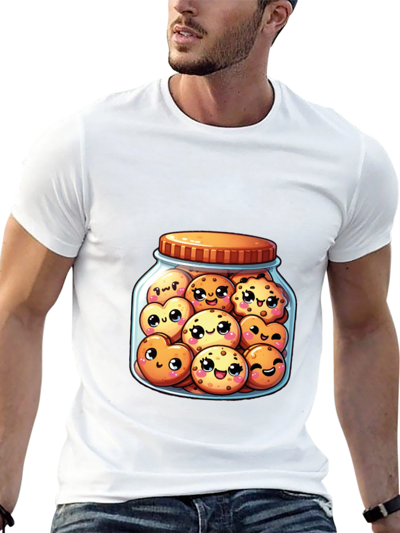 Kawaii Cookies in Jar T-Shirt - Cute Foodie Tee